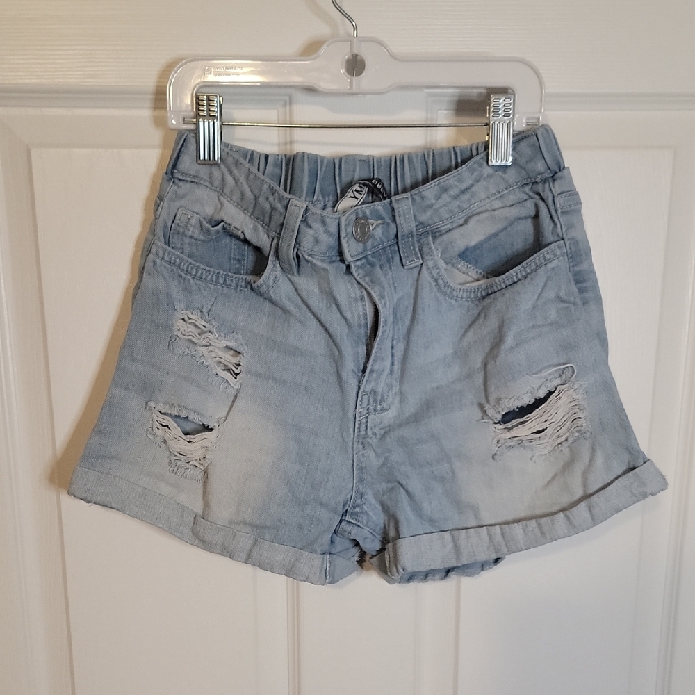 YMI Light Blue Ripped Jean Shorts